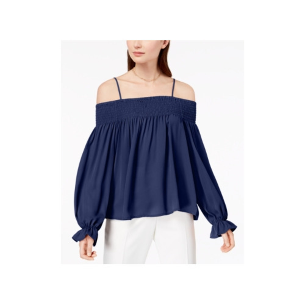 Ultra Flirt Womens Smocked Off the Shoulder Top Size X-Small
